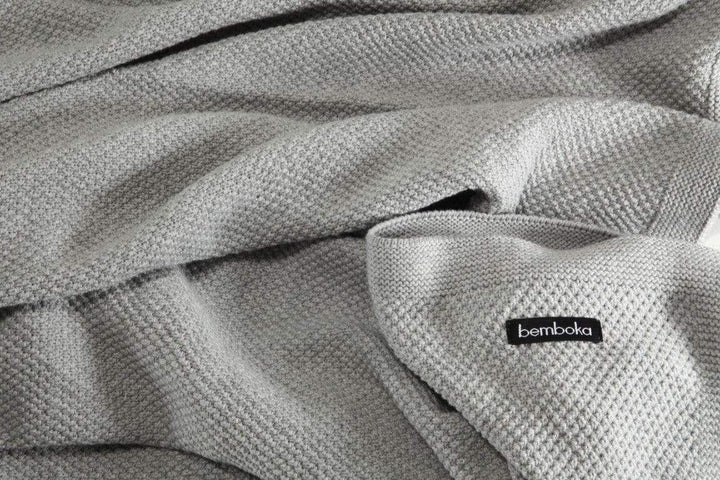 Bemboka Cotton Blankets Super King 220x280 Oyster Bemboka Moss Stitch Cotton Blankets  Pre-Shrunk Brand