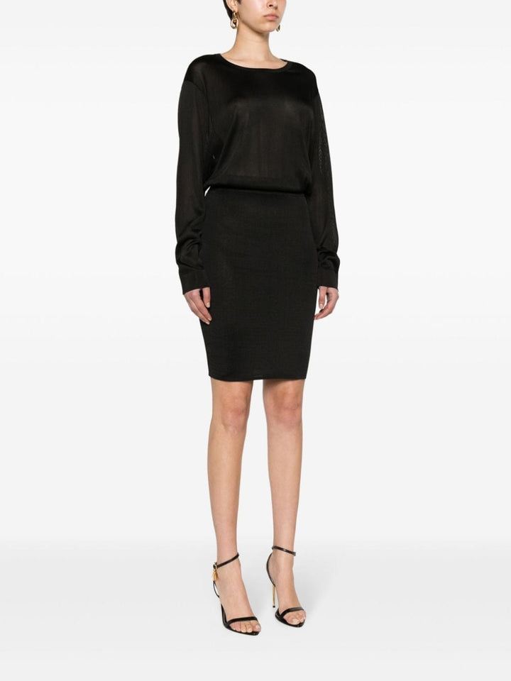 Saint Laurent Dresses Saint Laurent Black Knitted Semi-Sheer Dress Saint Laurent Black Knitted Semi-Sheer Dress at Italian Luxury group Brand