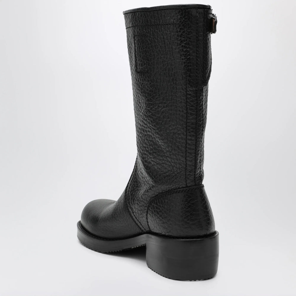 Dries Van Noten - Black leather biker boots Brand