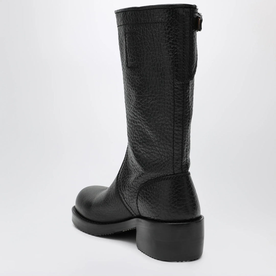 Dries Van Noten - Black leather biker boots Brand