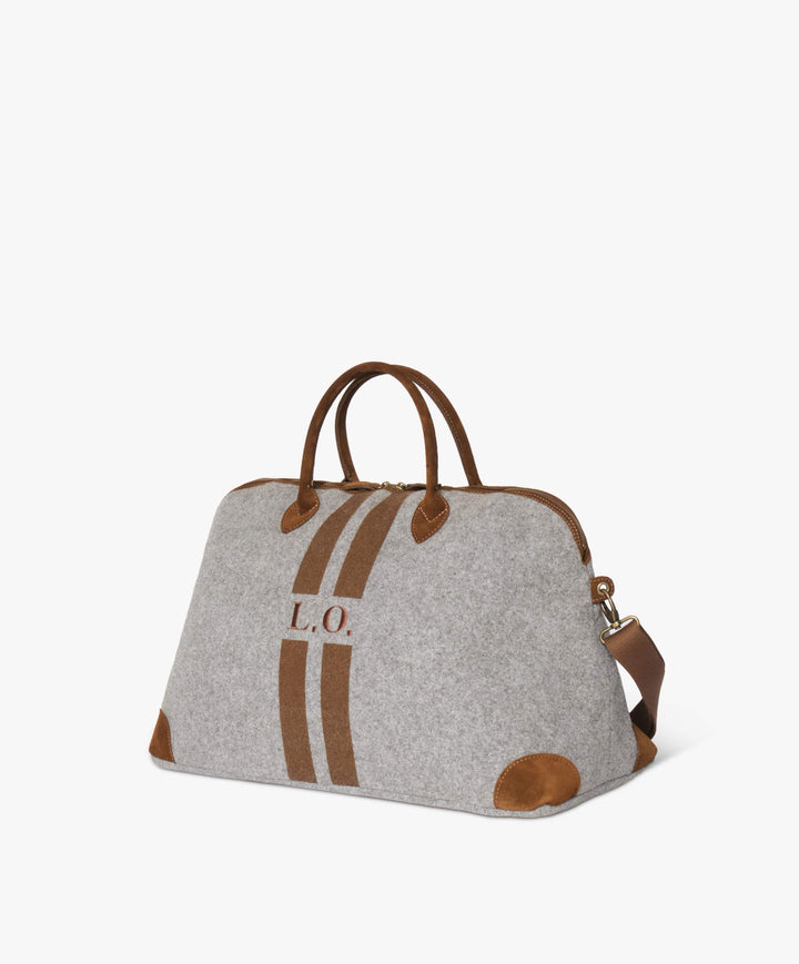My Style Bags Personalised London Large Felt Duffel Bag – Grey Brand Duffel Bag