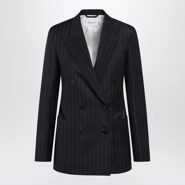 Givenchy - Double-breasted pinstripe wool jacket, dark navy Brand 38  FR