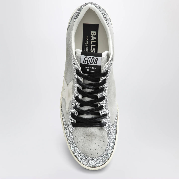 Golden Goose - Ball Star sneakers in grey/white with silver glitter Brand