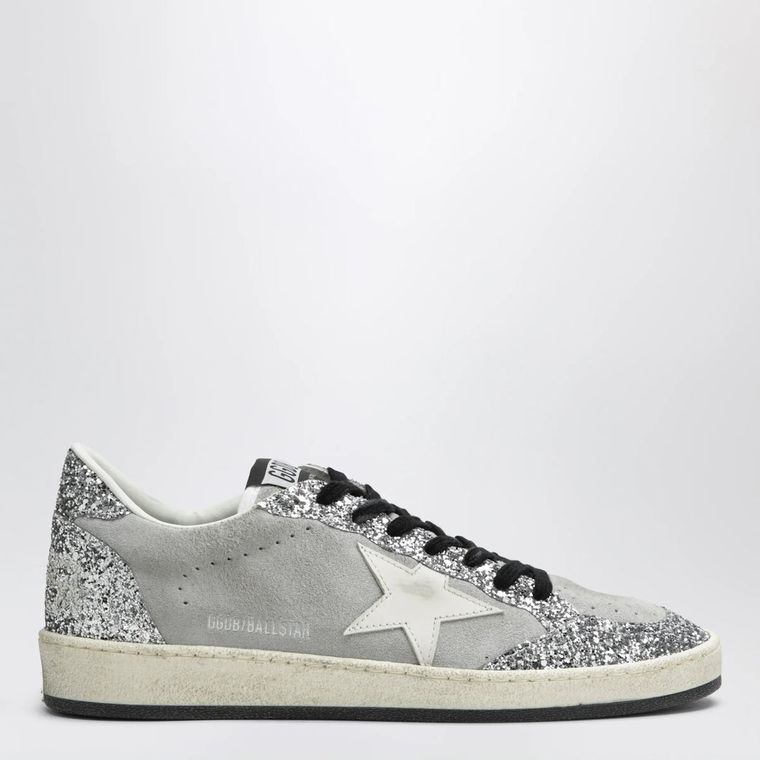 Golden Goose - Ball Star sneakers in grey/white with silver glitter Brand 36 IT