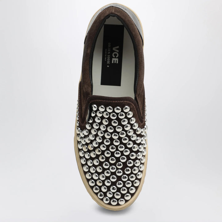 Golden Goose - Brown suede slip-on shoes with studs Brand