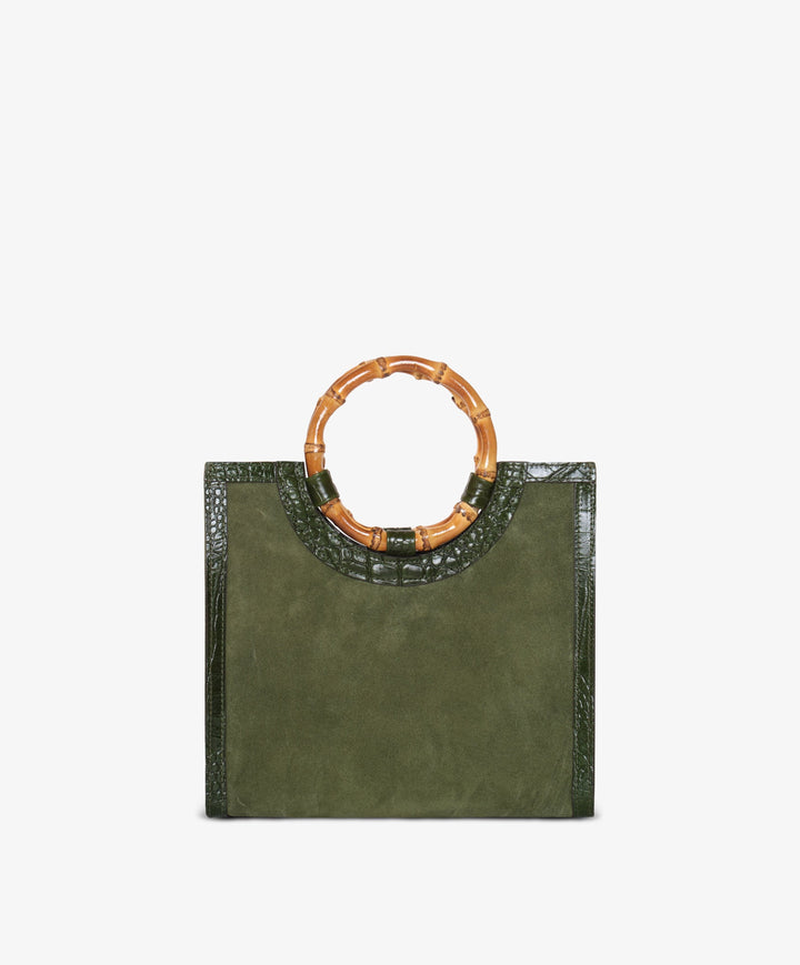 My Style Bags Personalised Bamboo Medium Deluxe Handbag – Green Brand Handbag