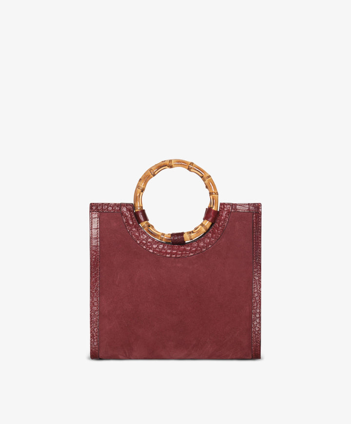 My Style Bags Personalised Bamboo Medium Deluxe Handbag – Plum Brand Handbag