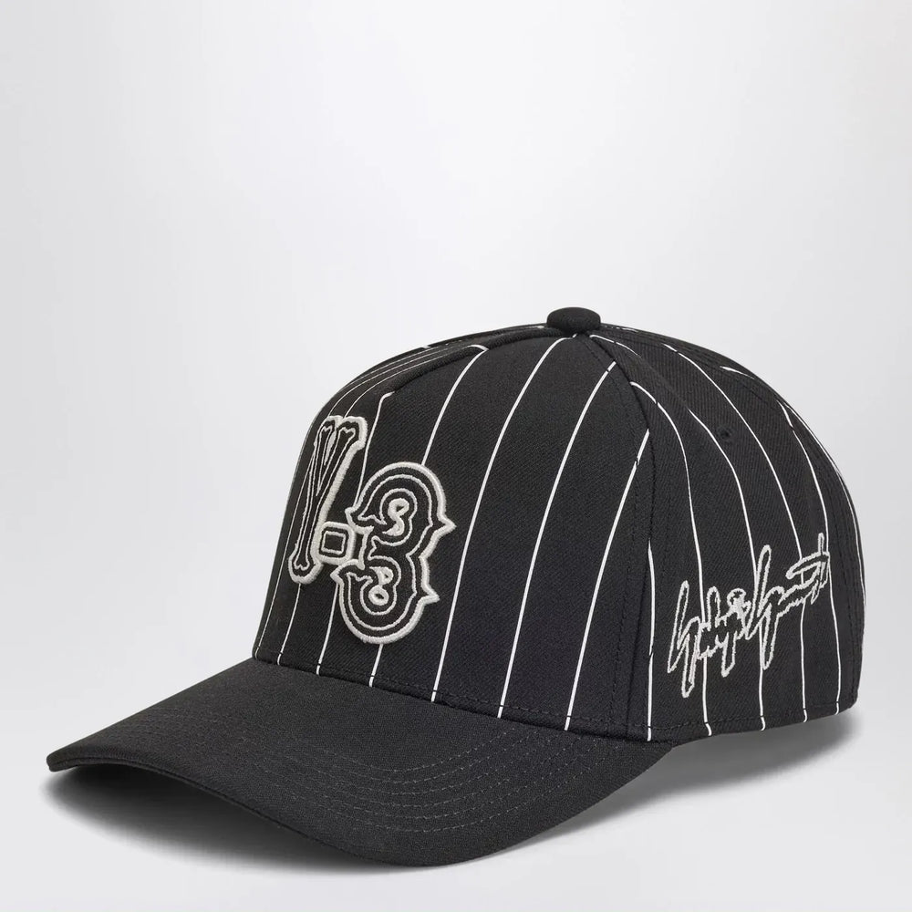 adidas Y-3 - Baseball cap in black pinstripe Brand Hats OSFW