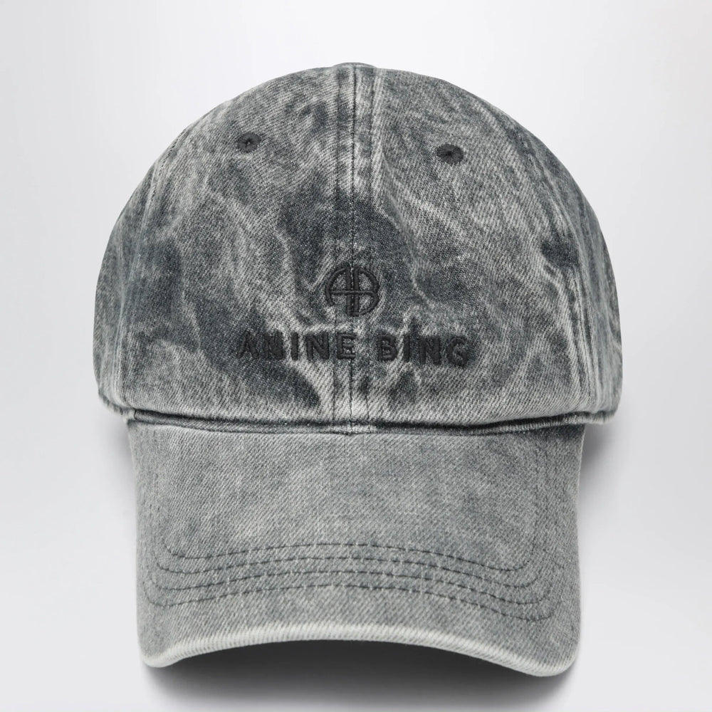 ANINE BING - Jeremy baseball cap in washed-effect grey Brand Hats TU