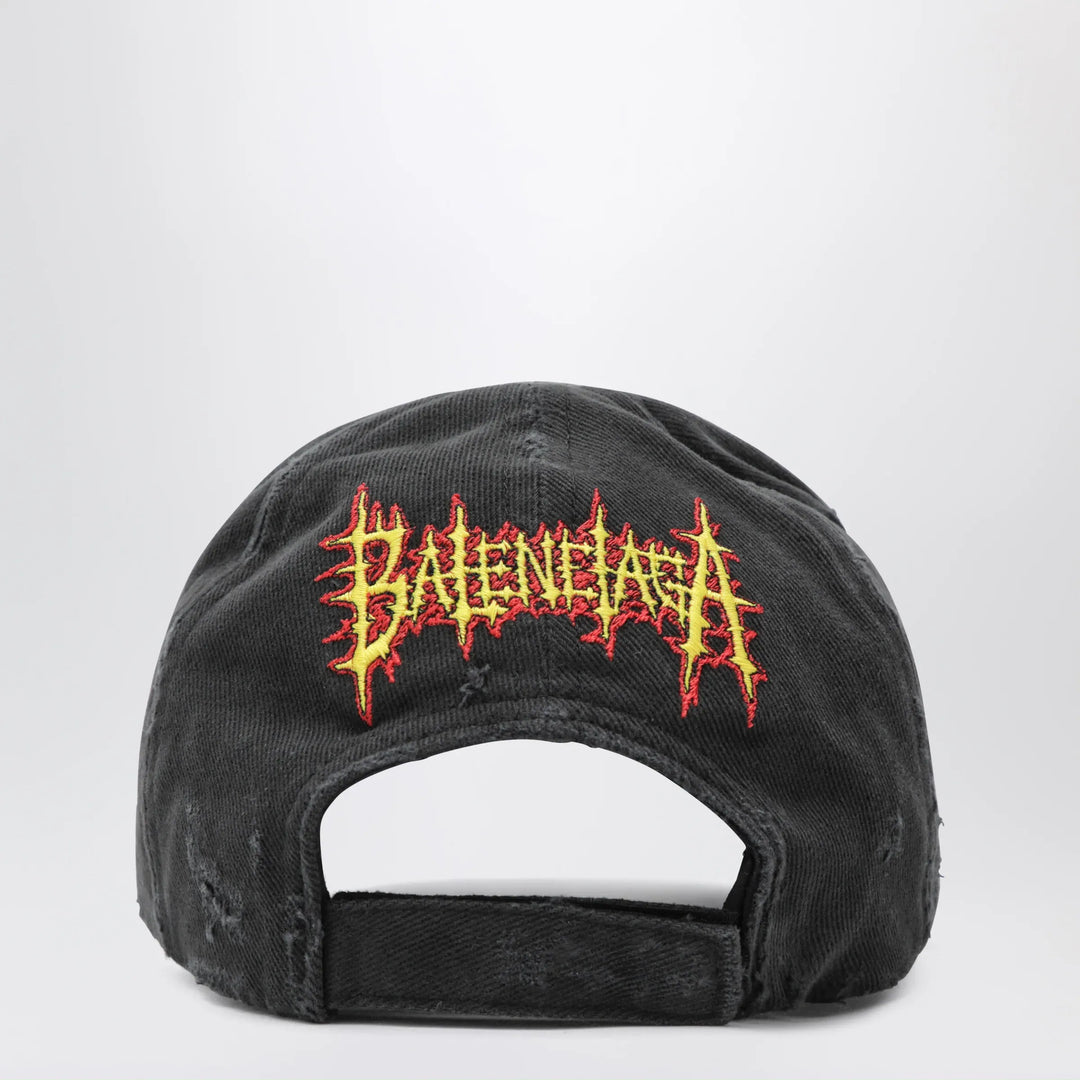 Balenciaga - Sacré Cœur cotton drill baseball cap in faded black Brand Hats