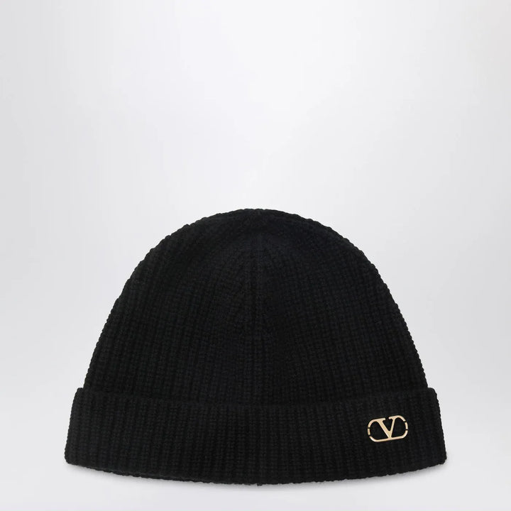 Valentino Garavani - VLogo Signature beanie black in cashmere Brand Hats TU