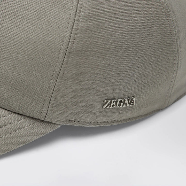 ZEGNA - Taupe cotton baseball cap Brand Hats