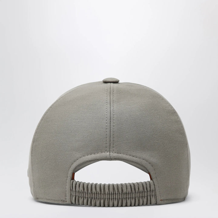 ZEGNA - Taupe cotton baseball cap Brand Hats