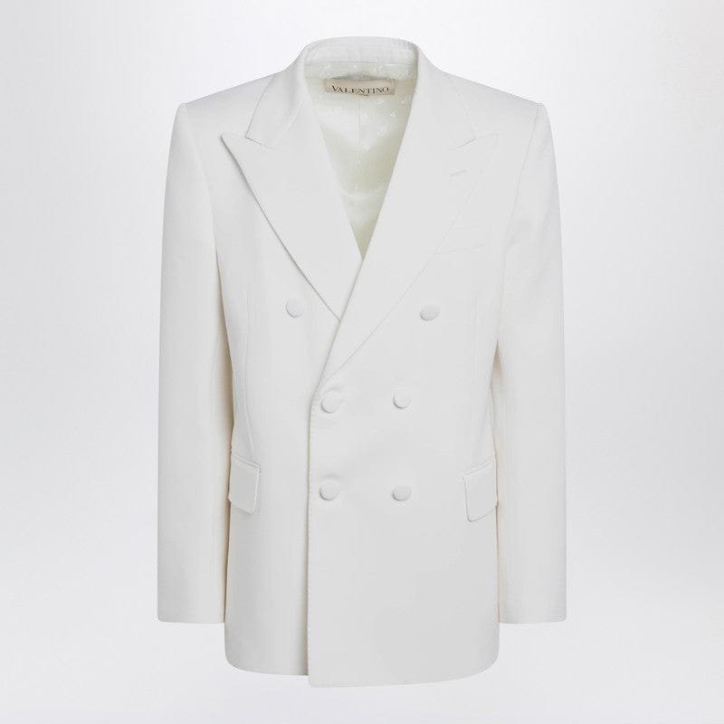 Coats & Jackets Valentino - Milk-colored double-breasted jacket in wool - 50 IT Brand