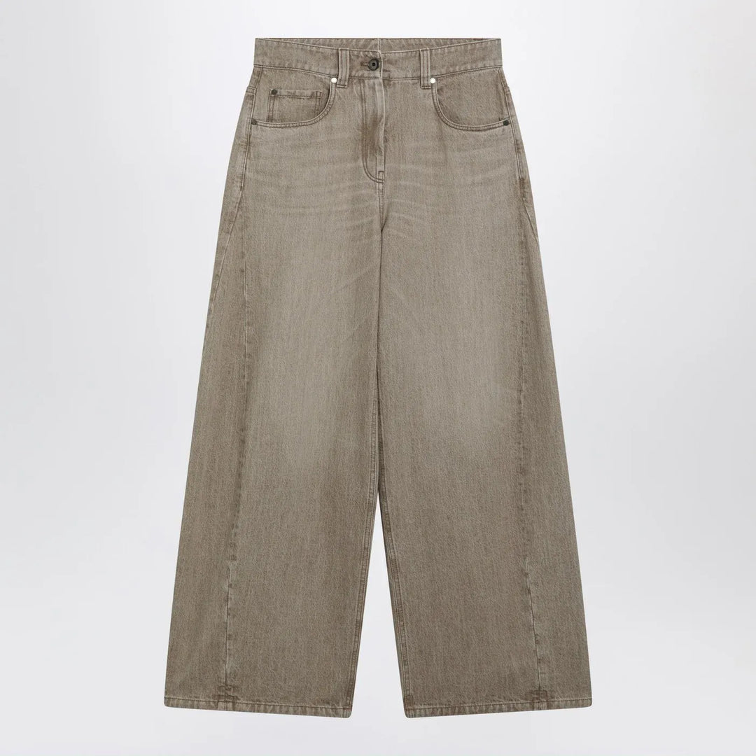 Brunello Cucinelli - Wide-leg desert-colored jeans Brand Jeans 42  IT