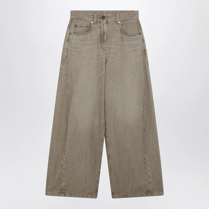 Brunello Cucinelli - Wide-leg desert-colored jeans Brand Jeans 42  IT