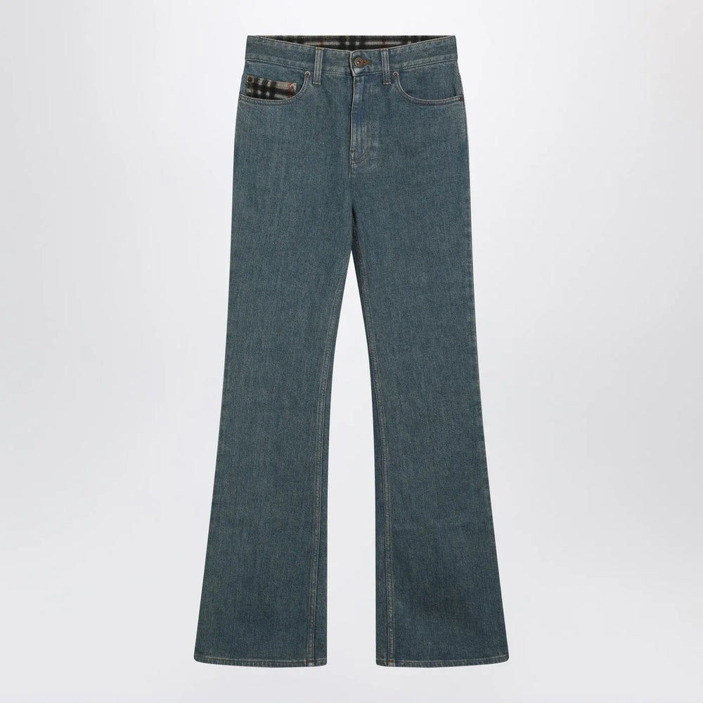 Burberry - Mid-blue jeans with Check-pattern pocket Brand Jeans 28
