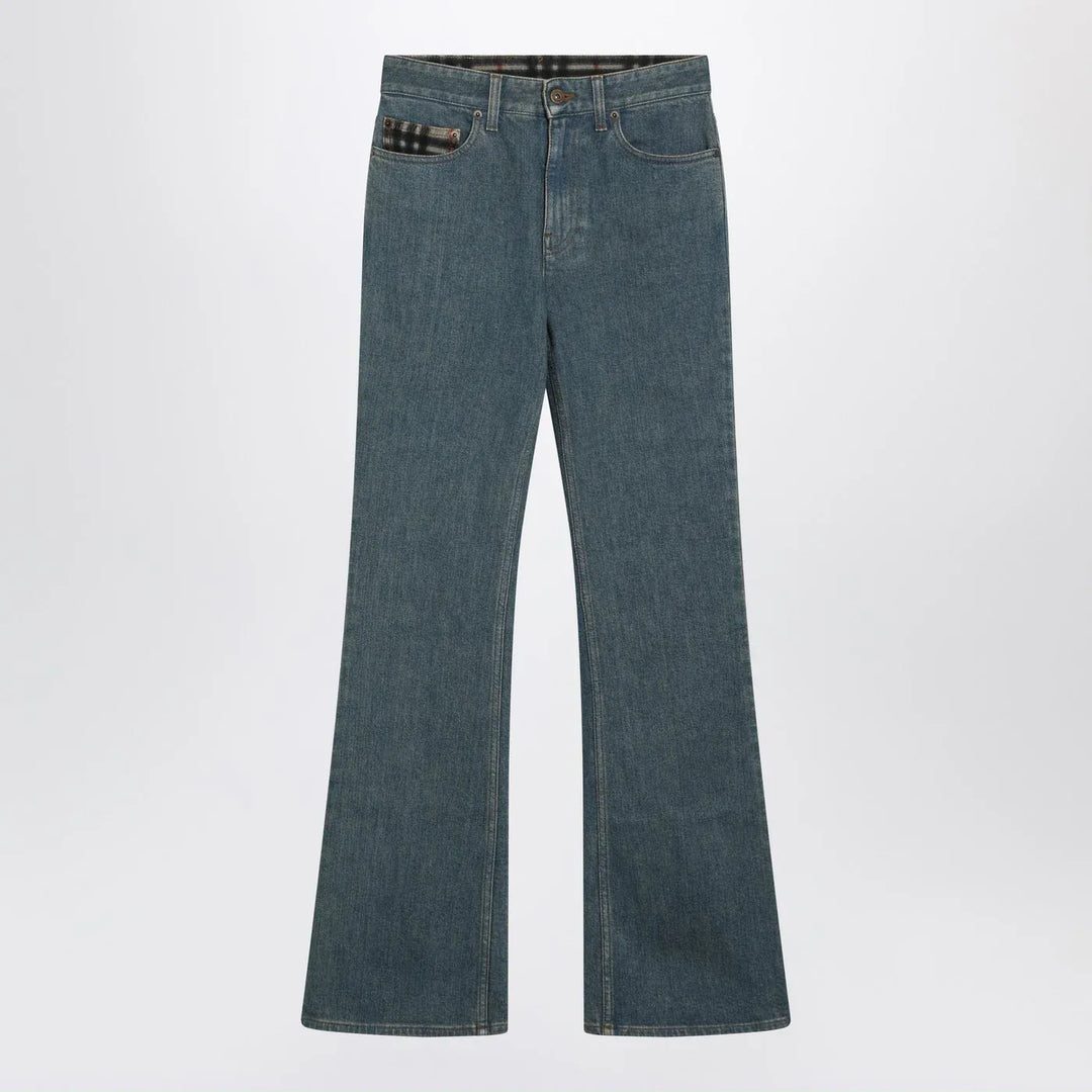 Burberry - Mid-blue jeans with Check-pattern pocket Brand Jeans 28