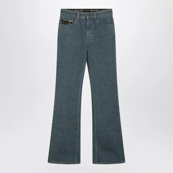 Burberry - Mid-blue jeans with Check-pattern pocket Brand Jeans 28