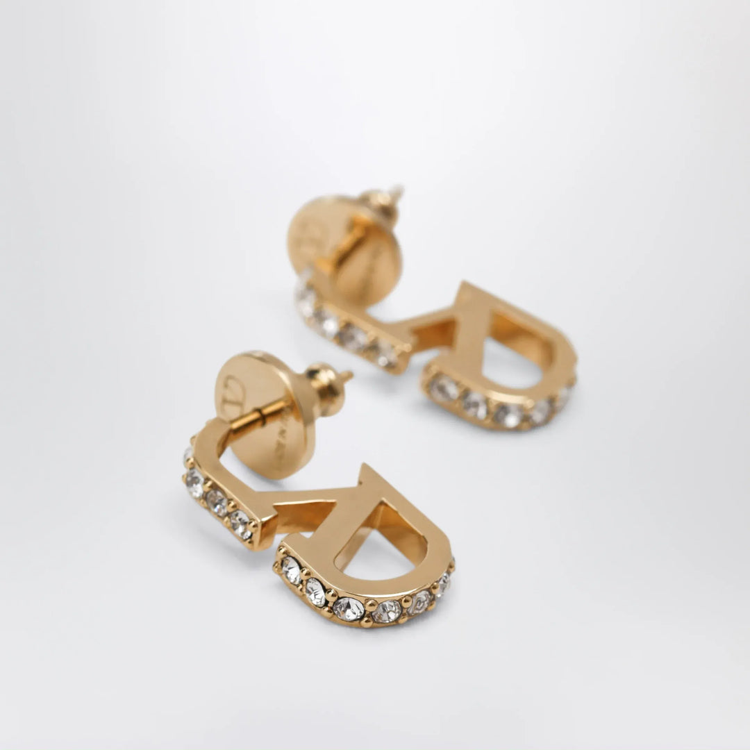 Valentino Garavani - Gold-tone VLogo Signature earrings with crystals Brand Jewelry U