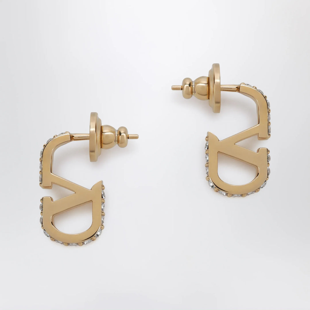 Valentino Garavani - Gold-tone VLogo Signature earrings with crystals Brand Jewelry U