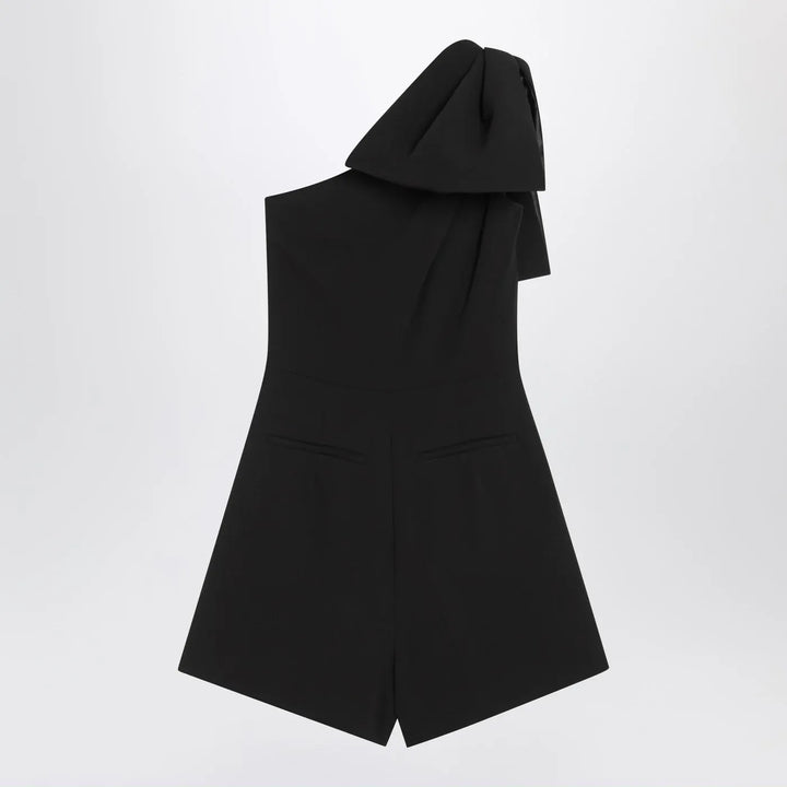 Max Mara Pianoforte - One-shoulder short jumpsuit in black cady Brand Jumpsuits &amp; Rompers 38  IT