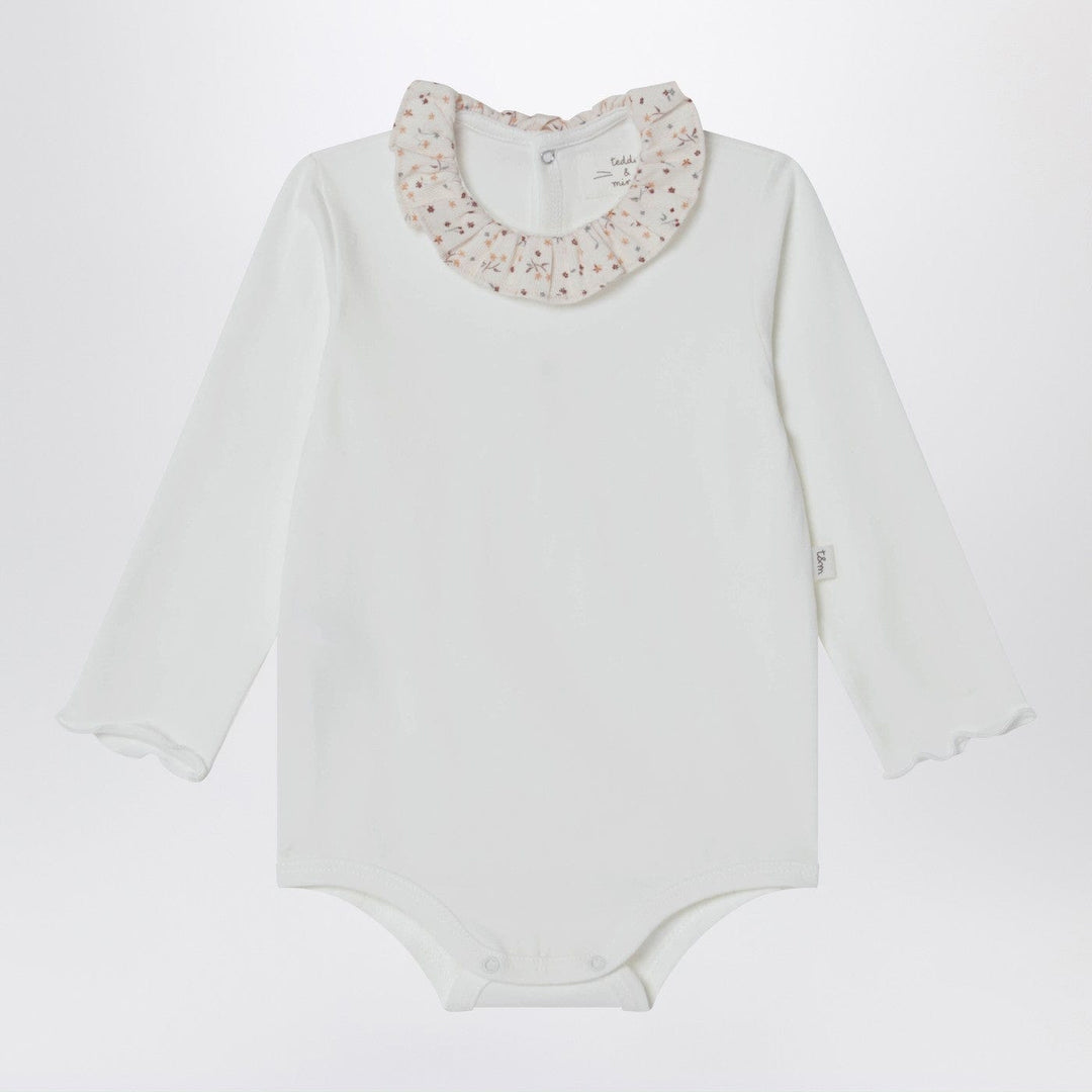 Leotards &amp; Unitards Teddy &amp; Minou - White bodysuit with neckline and floral print Brand