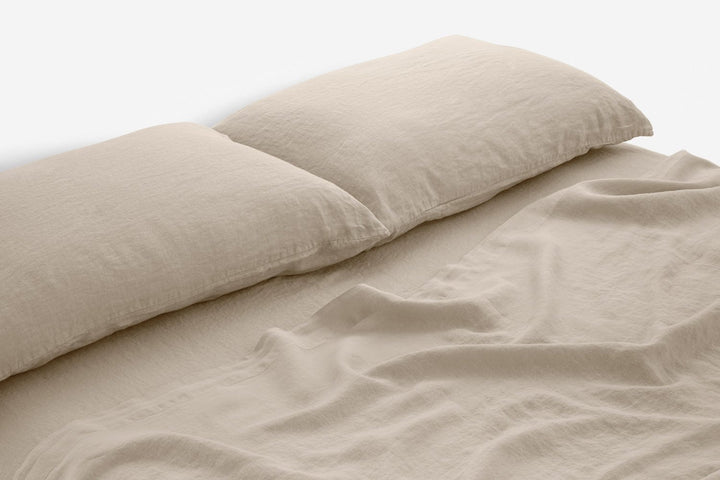 Bemboka Linen Sheets Stone / Super King 203x203x40cm Bemboka Belgian Linen Fitted Sheets Brand