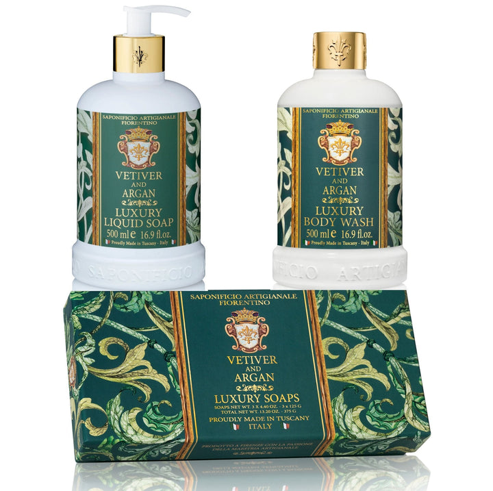 Saponificio Artigianale Fiorentino Liquid Hand Soap Saponificio Artigianale Fiorentino Vetiver & Argan Bundle Set Brand