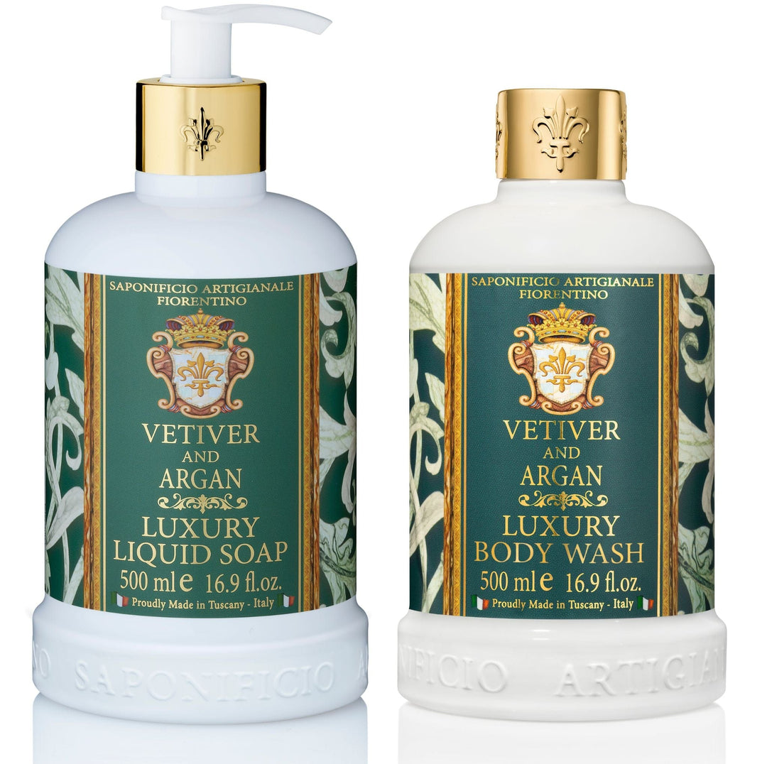 Saponificio Artigianale Fiorentino Liquid Soap Saponificio Artigianale Fiorentino Vetiver & Argan Body & Hand Wash Set Brand