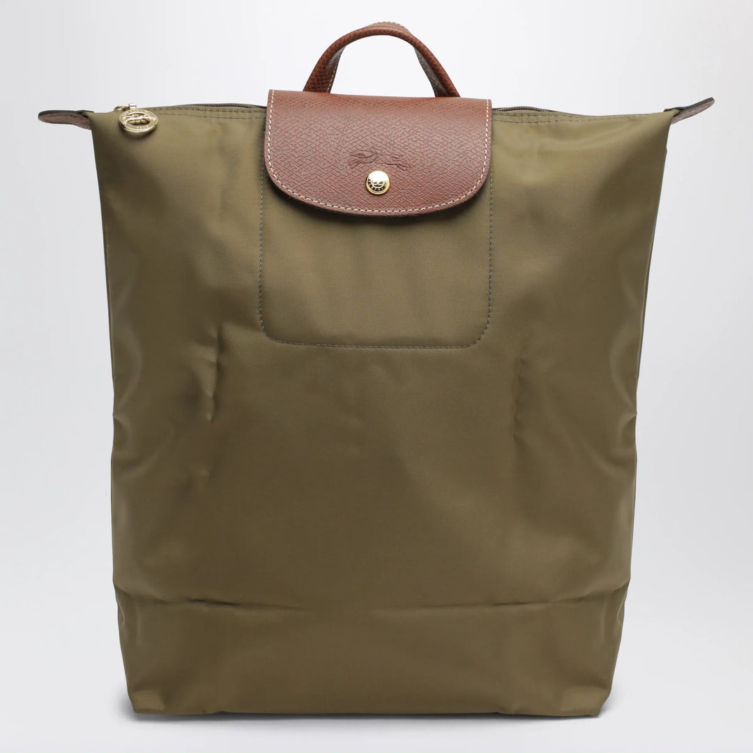 Longchamp - M Le Pliage Original olive backpack Brand U