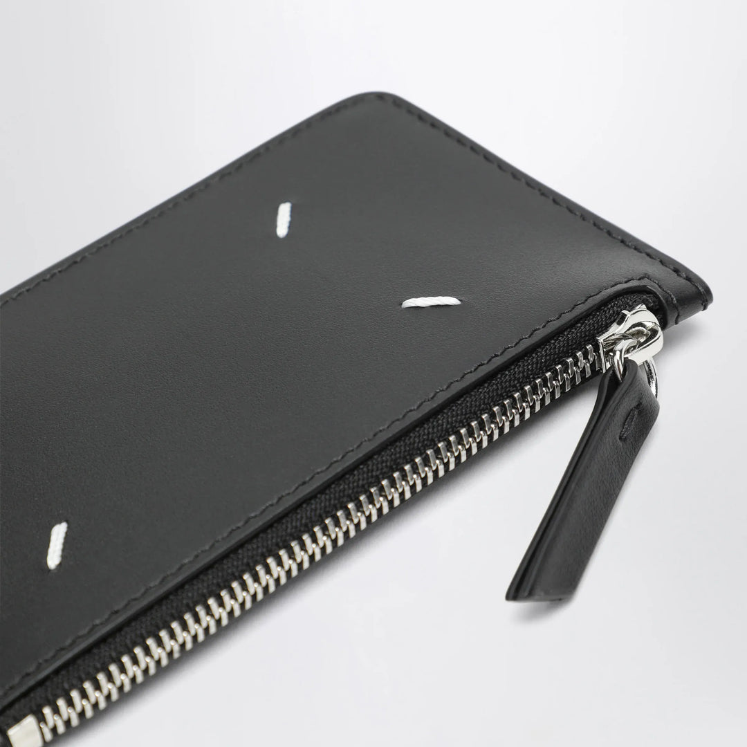 Maison Margiela - Black Four Stitches Zip Card Holder Brand U