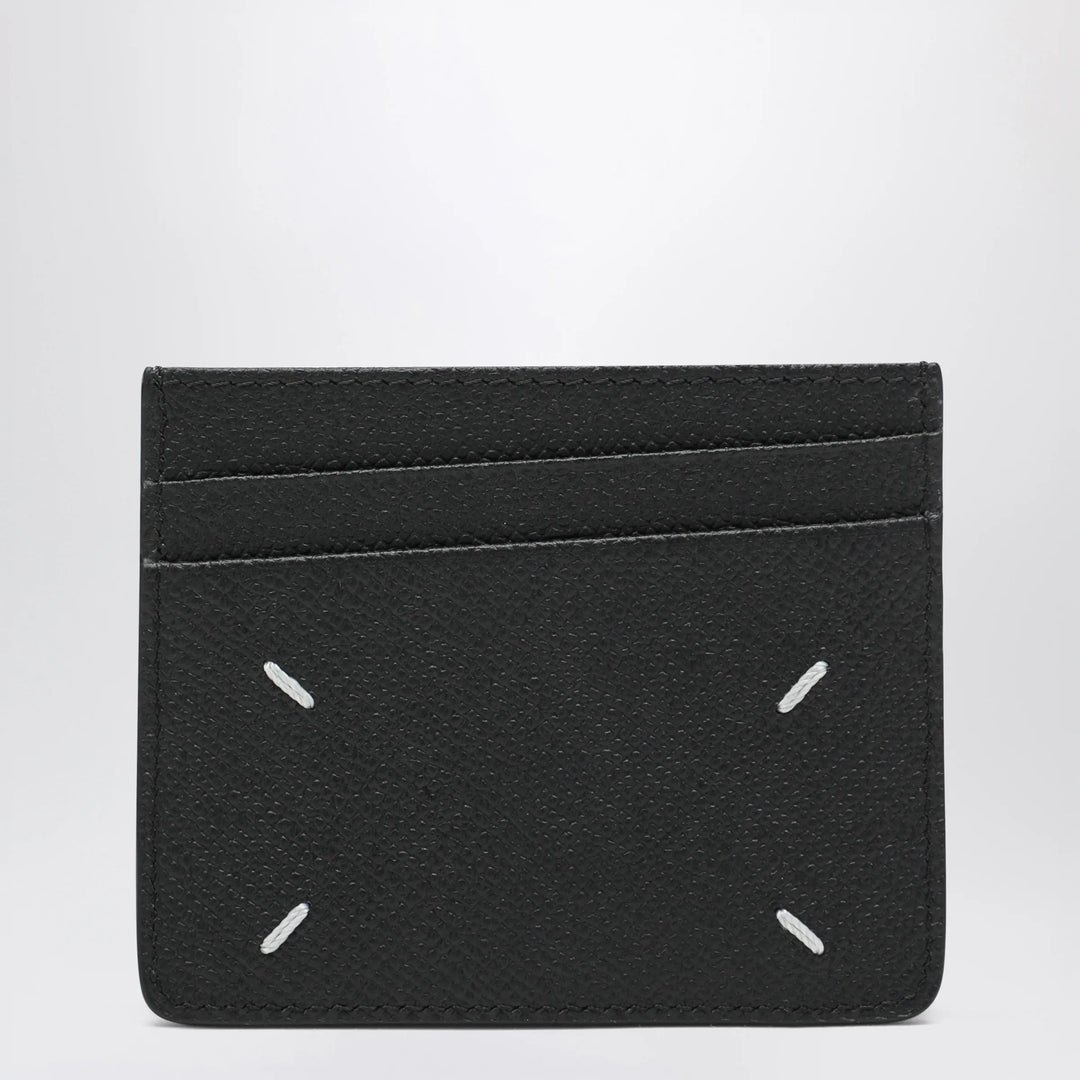 Maison Margiela - Four Stitches Card Holder in Black Calf Leather Brand U