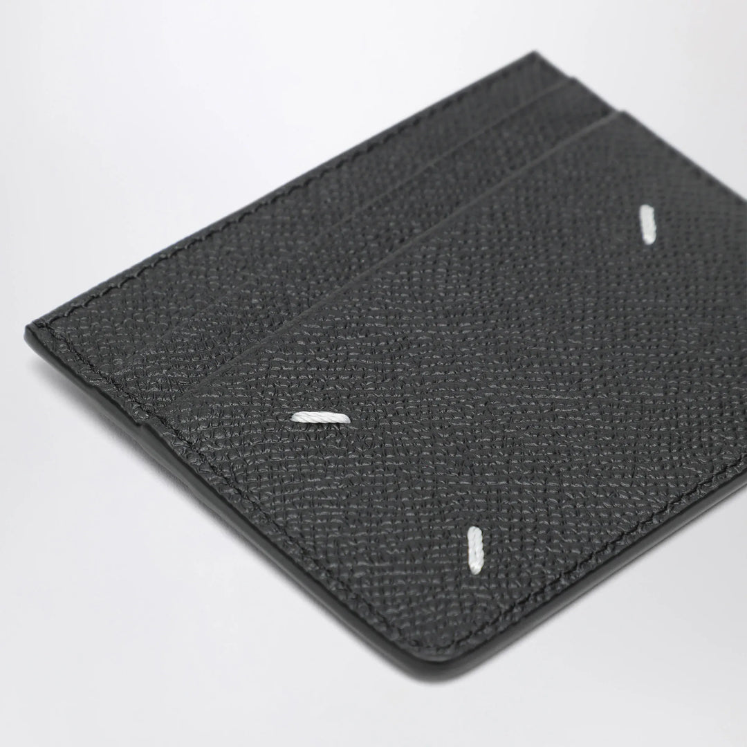 Maison Margiela - Four Stitches Card Holder in Black Calf Leather Brand U