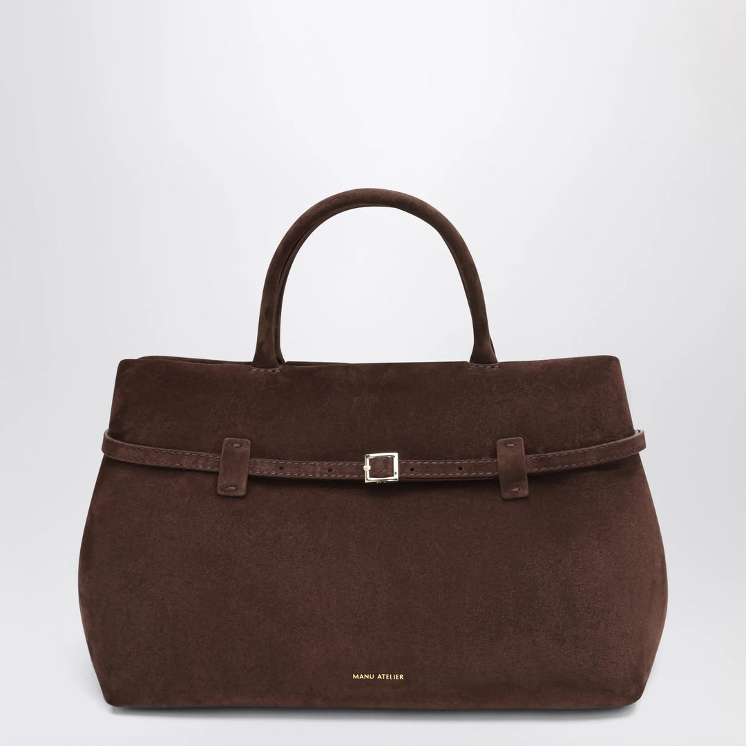Manu Atelier - Le Cambon 35 dark brown suede bag Brand U