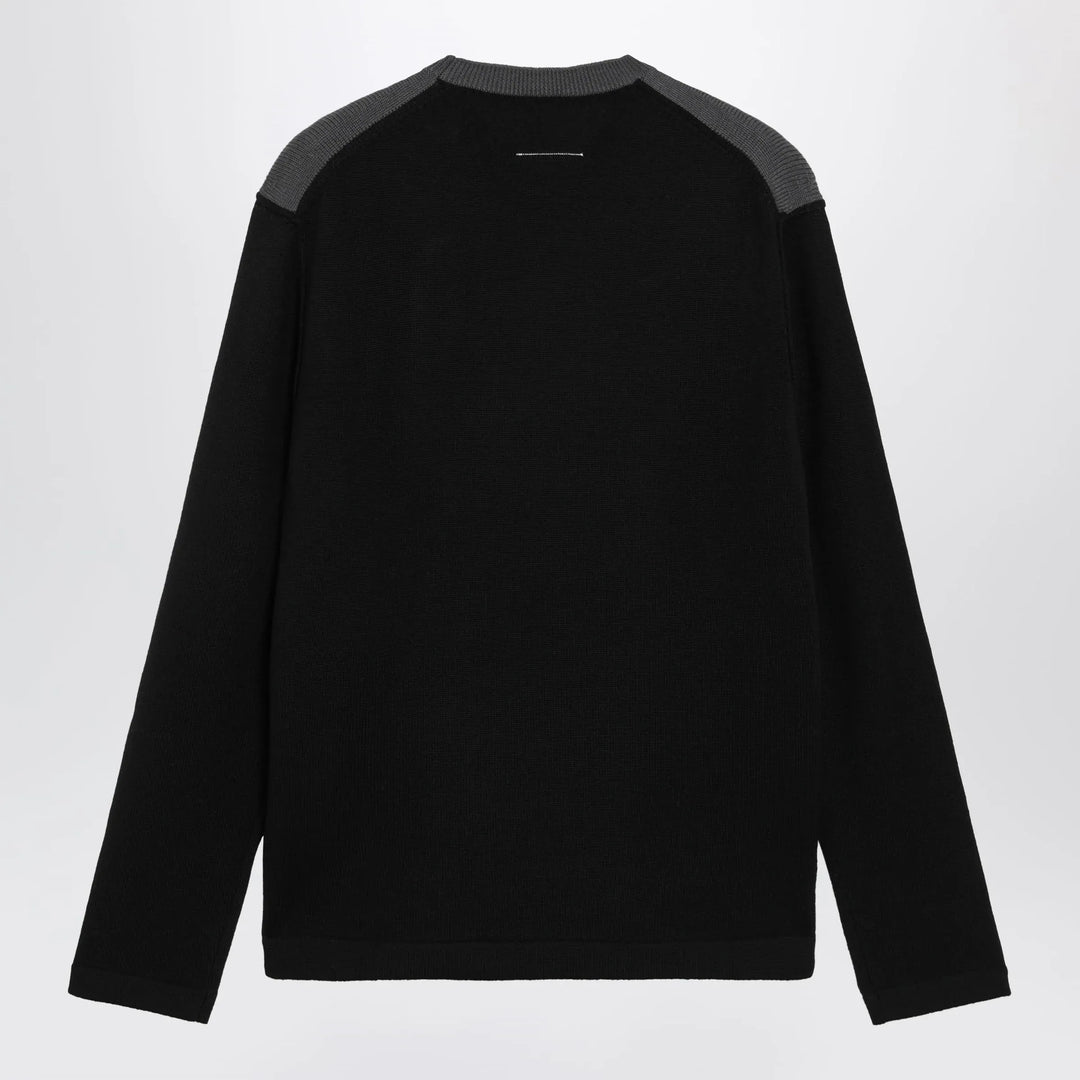 MM6 Maison Margiela - Asymmetrical crewneck sweater in black and grey Brand