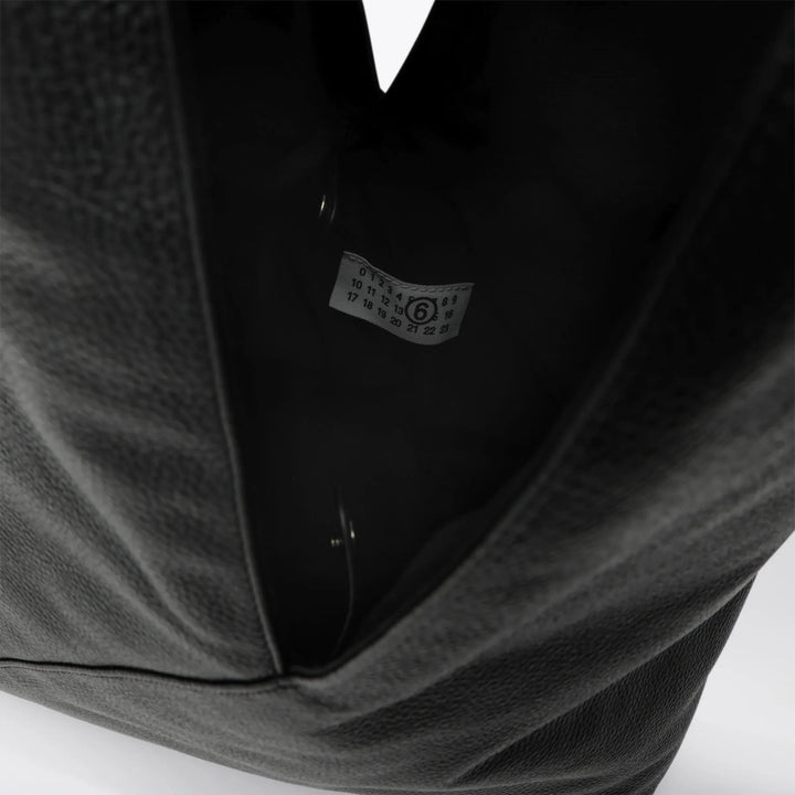 MM6 Maison Margiela - Large Japanese Bag with jewel handle in black leather Brand U