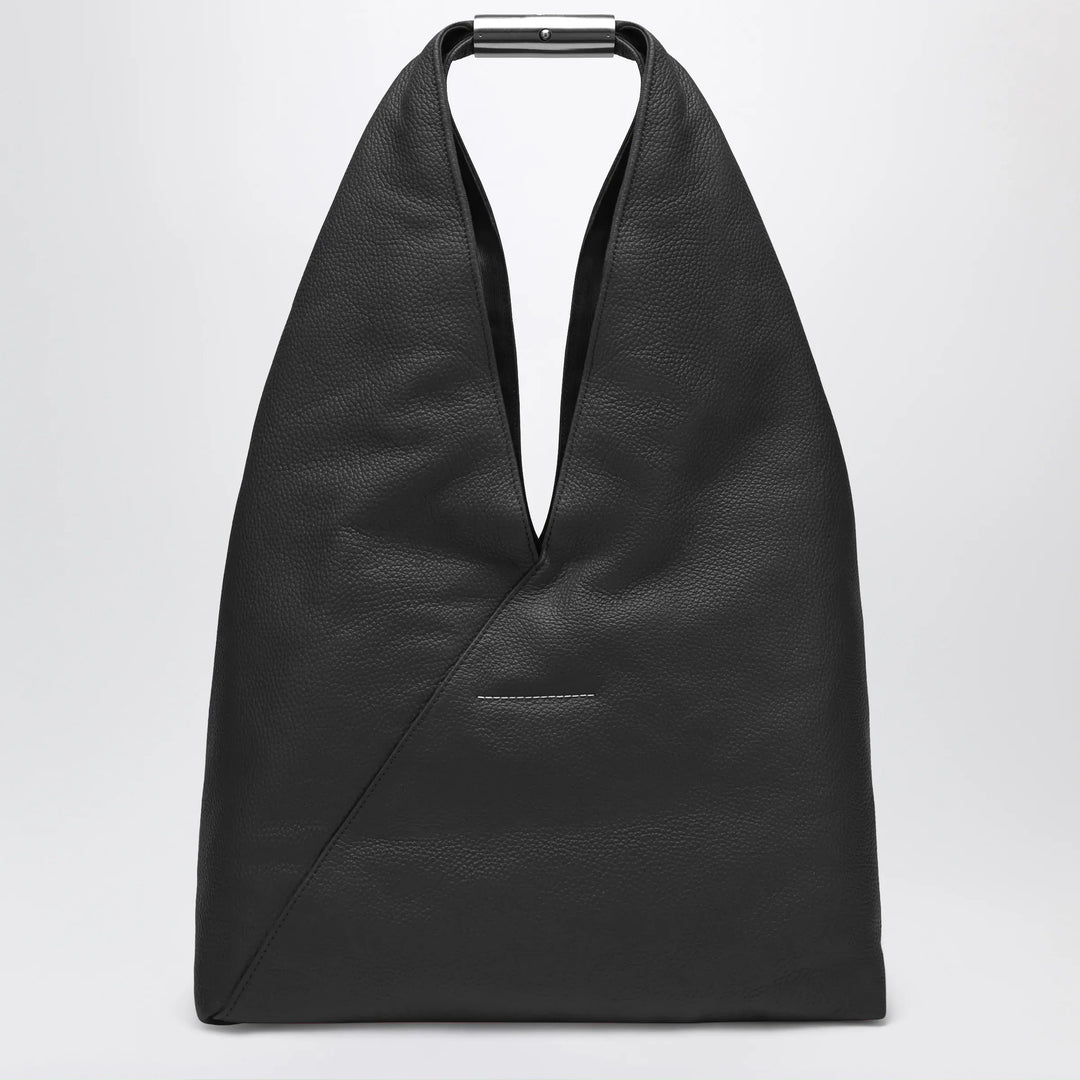 MM6 Maison Margiela - Large Japanese Bag with jewel handle in black leather Brand U