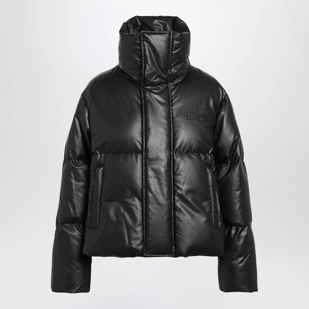 MM6 Maison Margiela - Short padded faux leather jacket in black Brand XS