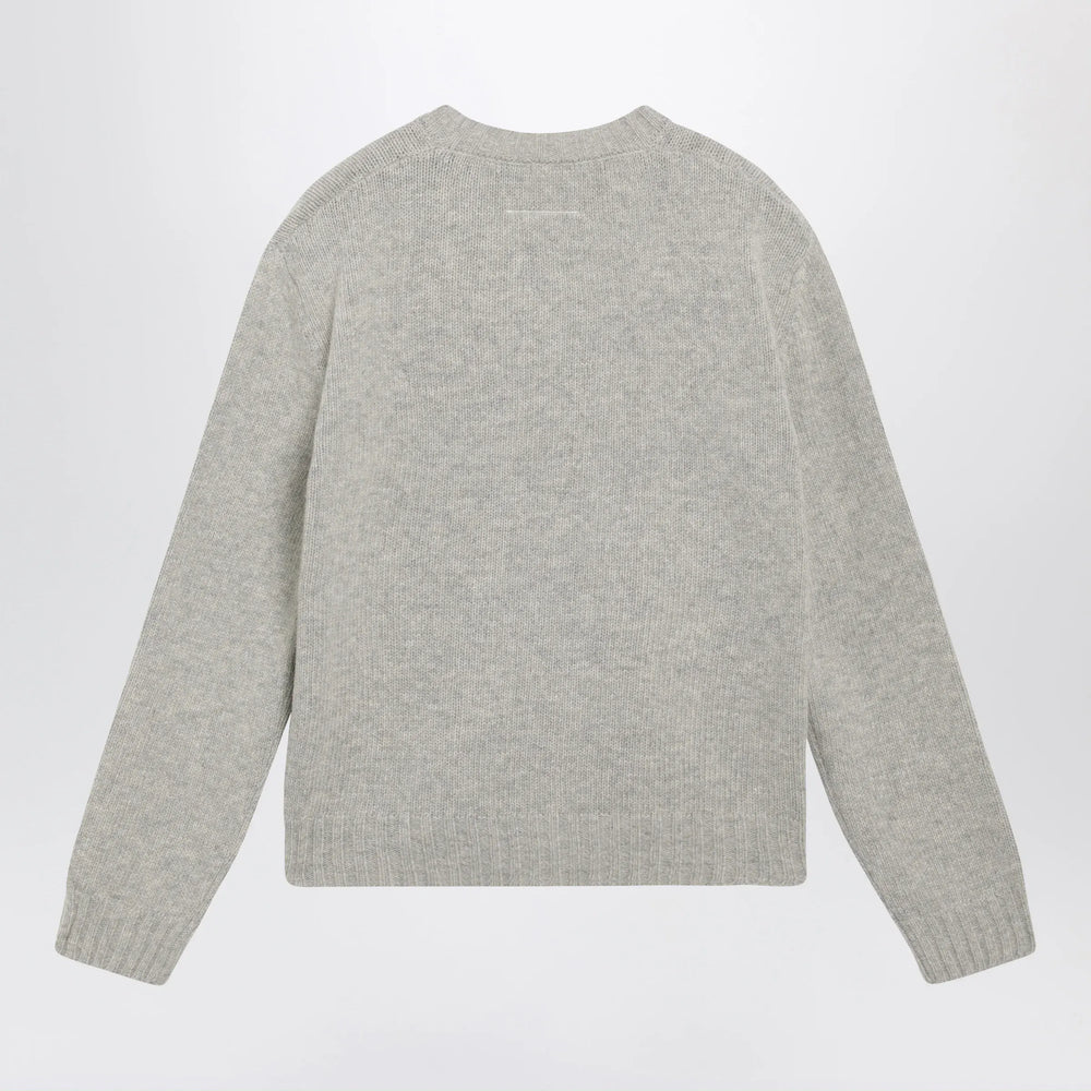 MM6 Maison Margiela - Sweater with calligraphic print in grey melange Brand