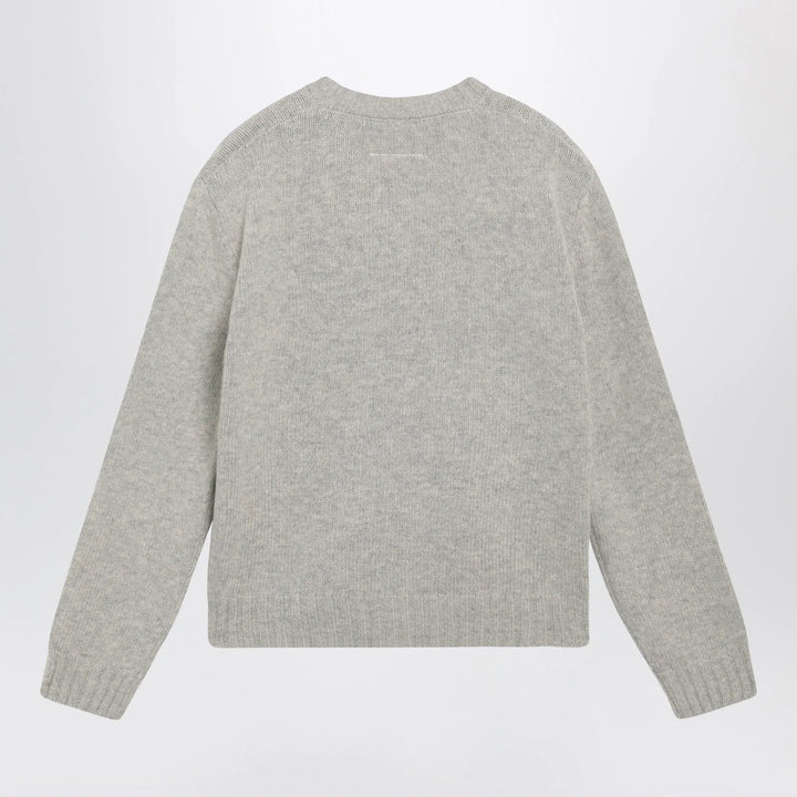 MM6 Maison Margiela - Sweater with calligraphic print in grey melange Brand