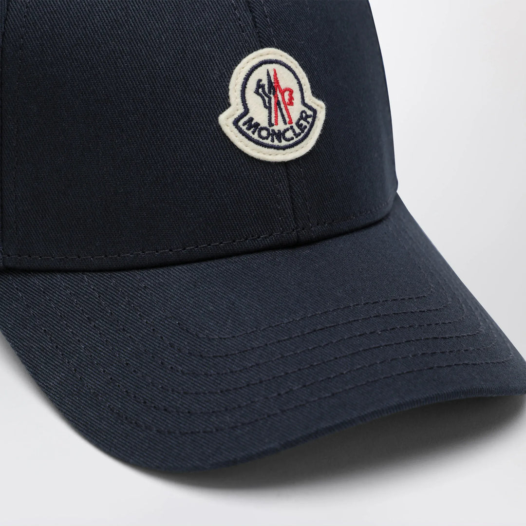 Moncler - Baseball cap with front patch in cotton blue Brand U
