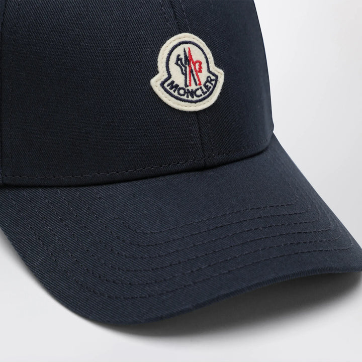 Moncler - Baseball cap with front patch in cotton blue Brand U