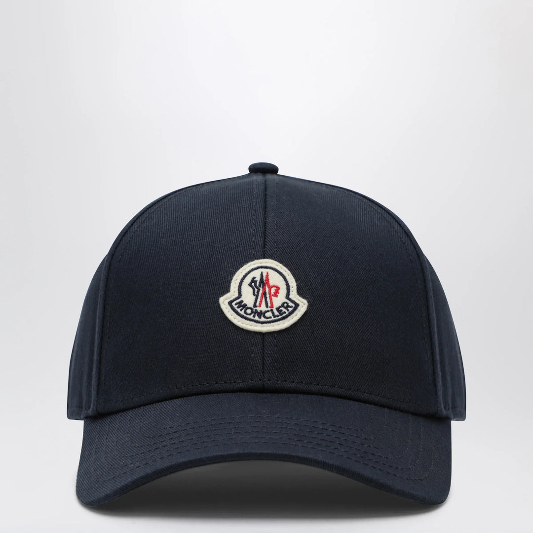 Moncler - Baseball cap with front patch in cotton blue Brand U