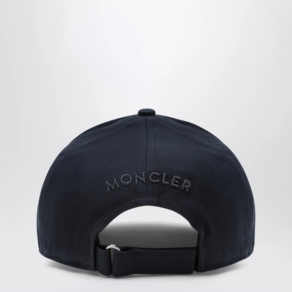 Moncler - Baseball cap with front patch in cotton blue Brand U