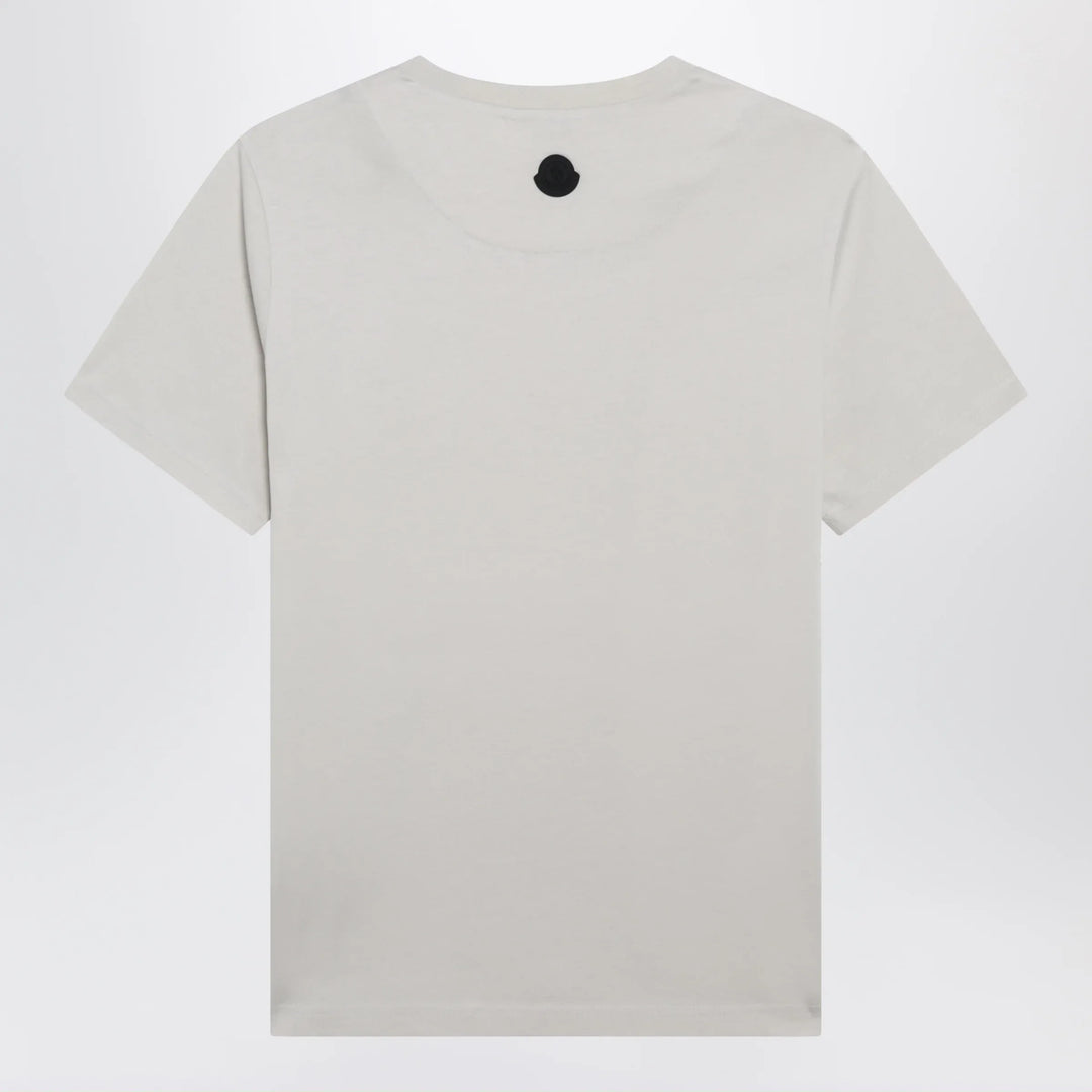 Moncler - Beige cotton T-shirt with embroidered logo Brand