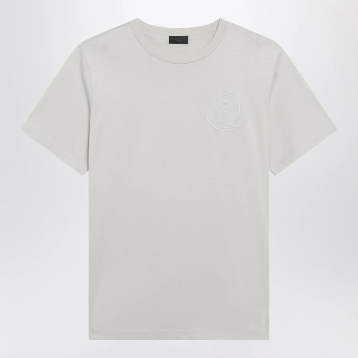 Moncler - Beige cotton T-shirt with embroidered logo Brand S