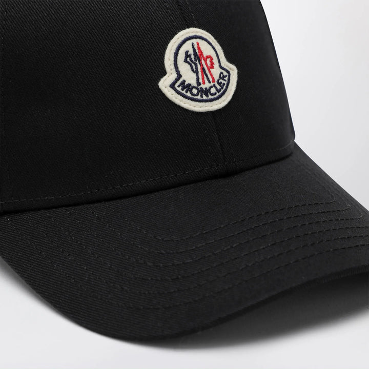 Moncler - Black cotton baseball cap with patch Brand U