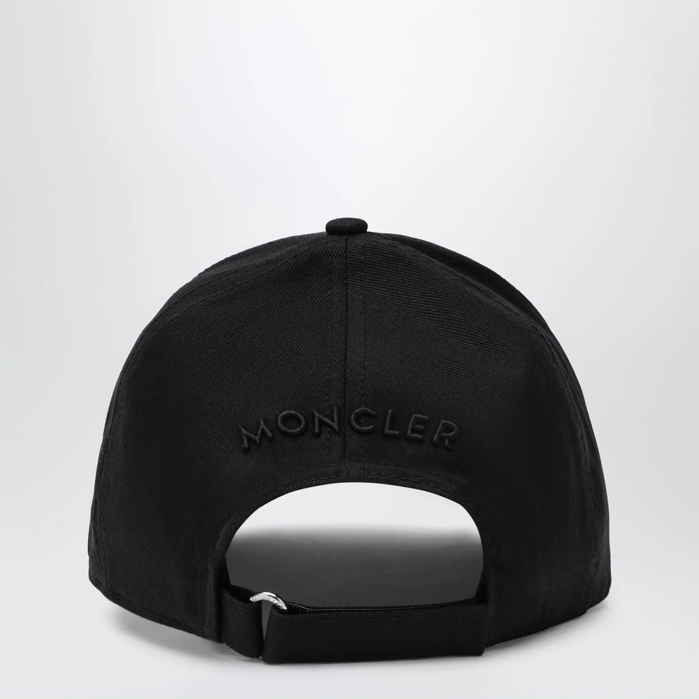 Moncler - Black cotton baseball cap with patch Brand U