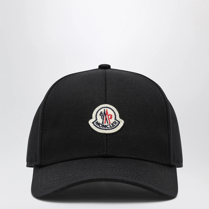 Moncler - Black cotton baseball cap with patch Brand U